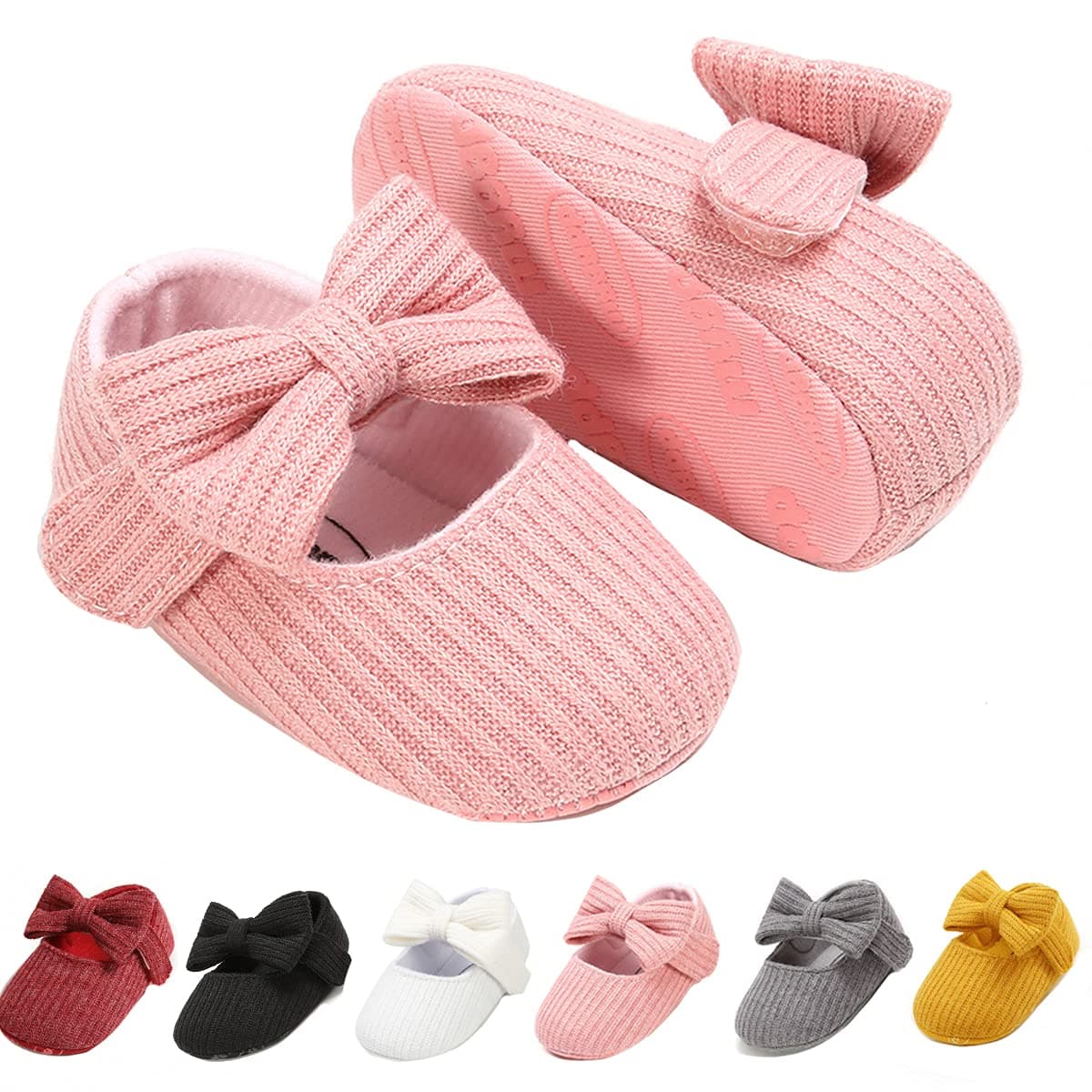 Ohwawadi Infant Baby Boys Girls Slippers Cozy Fleece Booties Soft Bottom Warm Cartoon Socks Newborn Crib Shoes