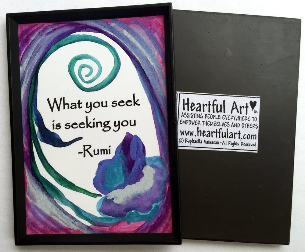 What you seek is seeking you 2x3 Rumi magnet - Heartful Art by Raphaella Vaisseau