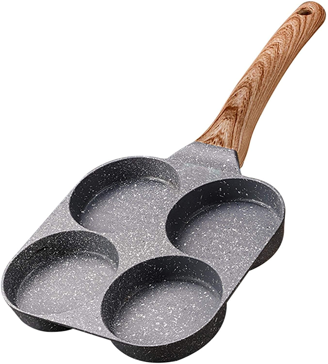 4-Cup Fried Egg Frying Pan,Nonstick Frying Pan,Omelette Egg Burger,Fried Egg Pot Pancake Pan Kitchen Cooking Tool,Breakfast Griddle Egg Pan Cooking Pot No Oil-smoke (A)