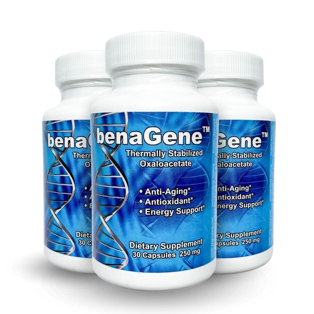 Benagene Oxaloacetate Supplement - Supports Cellular Energy, Healthy Metabolism, & Body Regulation - Thermally Stabilized with Vitamin C - Non-GMO & Vegan - Once Daily (90 Servings)