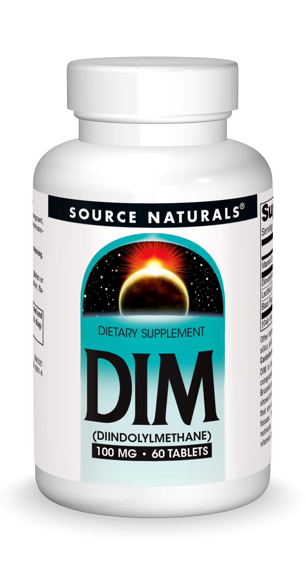 DIM, Diindolylmethane 100mg with BioPerine, Vitamin E & More - 60 Tablets