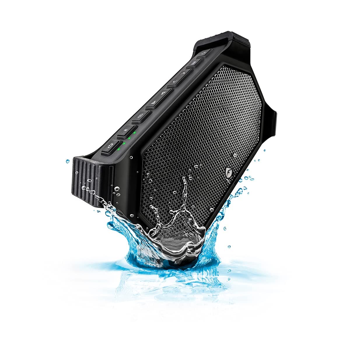 ECOXGEAR EcoSlate GDI-EXSLT801 Rugged Waterproof Floating Portable Bluetooth 20 Watt Stereo Wireless Smart Speaker (Black)