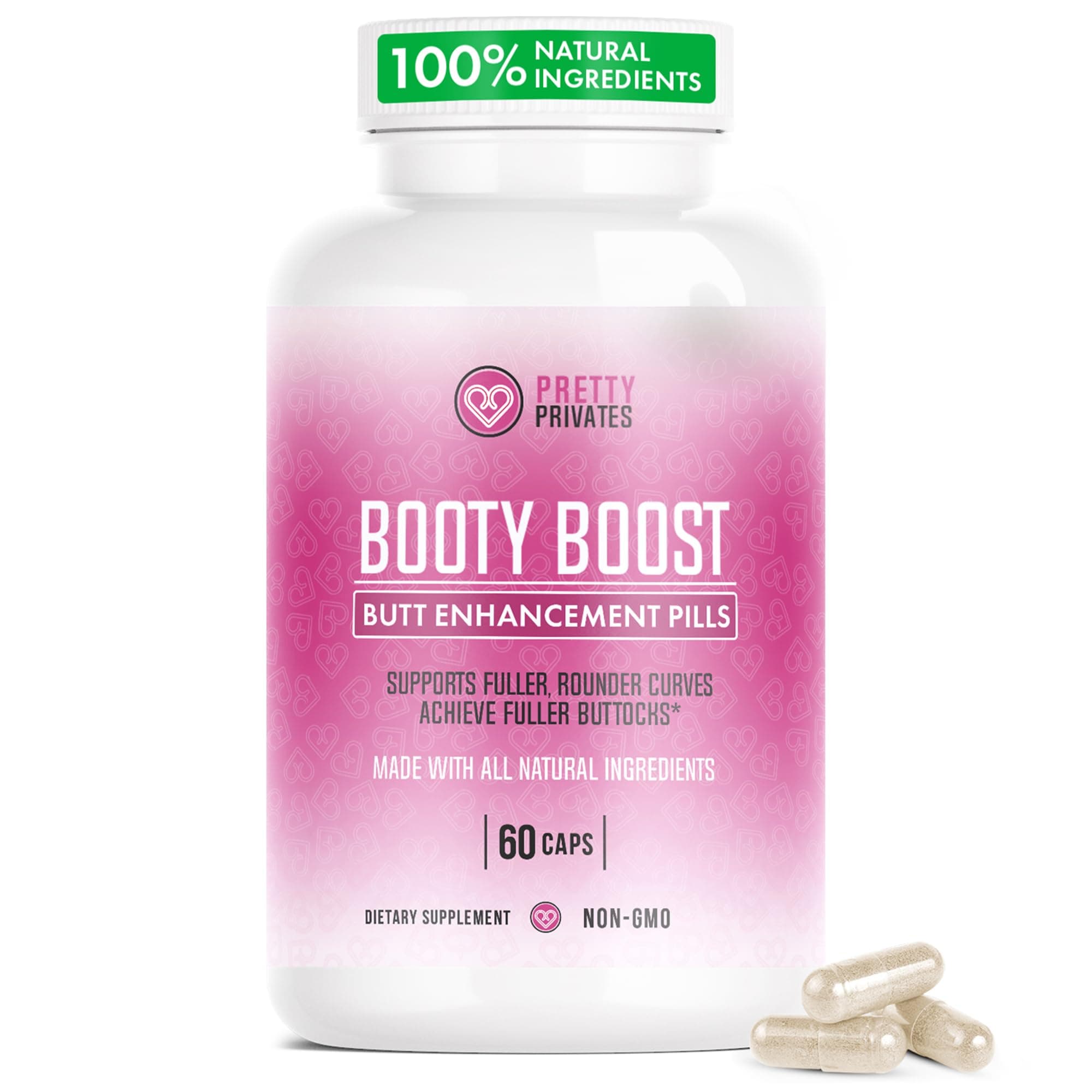Butt Enhancer Supplement - Works with Your Body for Curves and Body Confidence - Use with or Without Butt Cream - 60ct