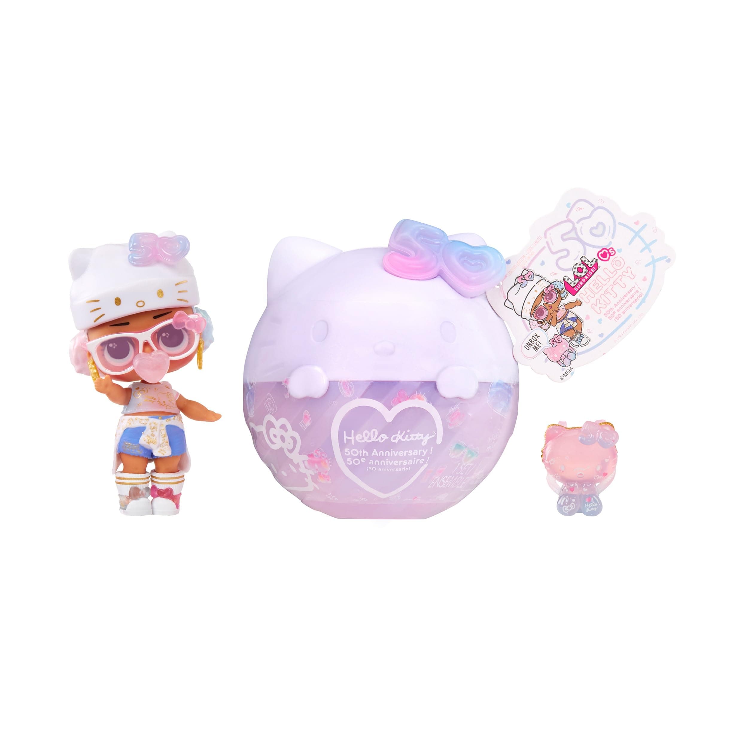 L.O.L. Surprise! LOL Hello Kitty Crystal Cutie Doll with 7 s - 50th Anniversary Limited Edition Gift for Girls 3+
