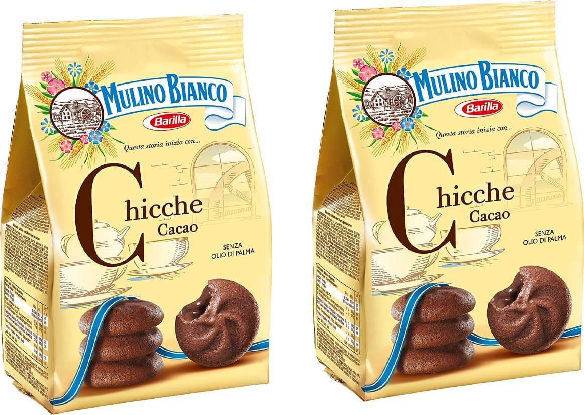 "Chicche" Shortcake filled with cocoa cream - 7.05 Oz (200g) Pack of 2 [ Italian Import ]