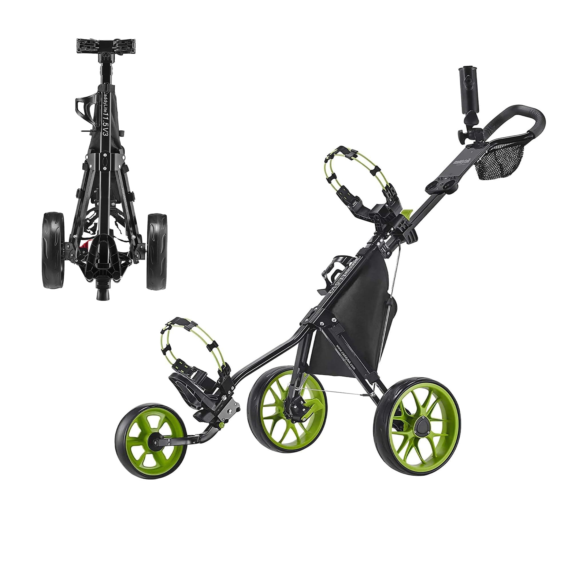 Caddytek CaddyLite 11.5 V3 3 Wheel Golf Push Cart - SuperLite Deluxe, Lightweight, Easy To Fold Caddy Cart Pushcart
