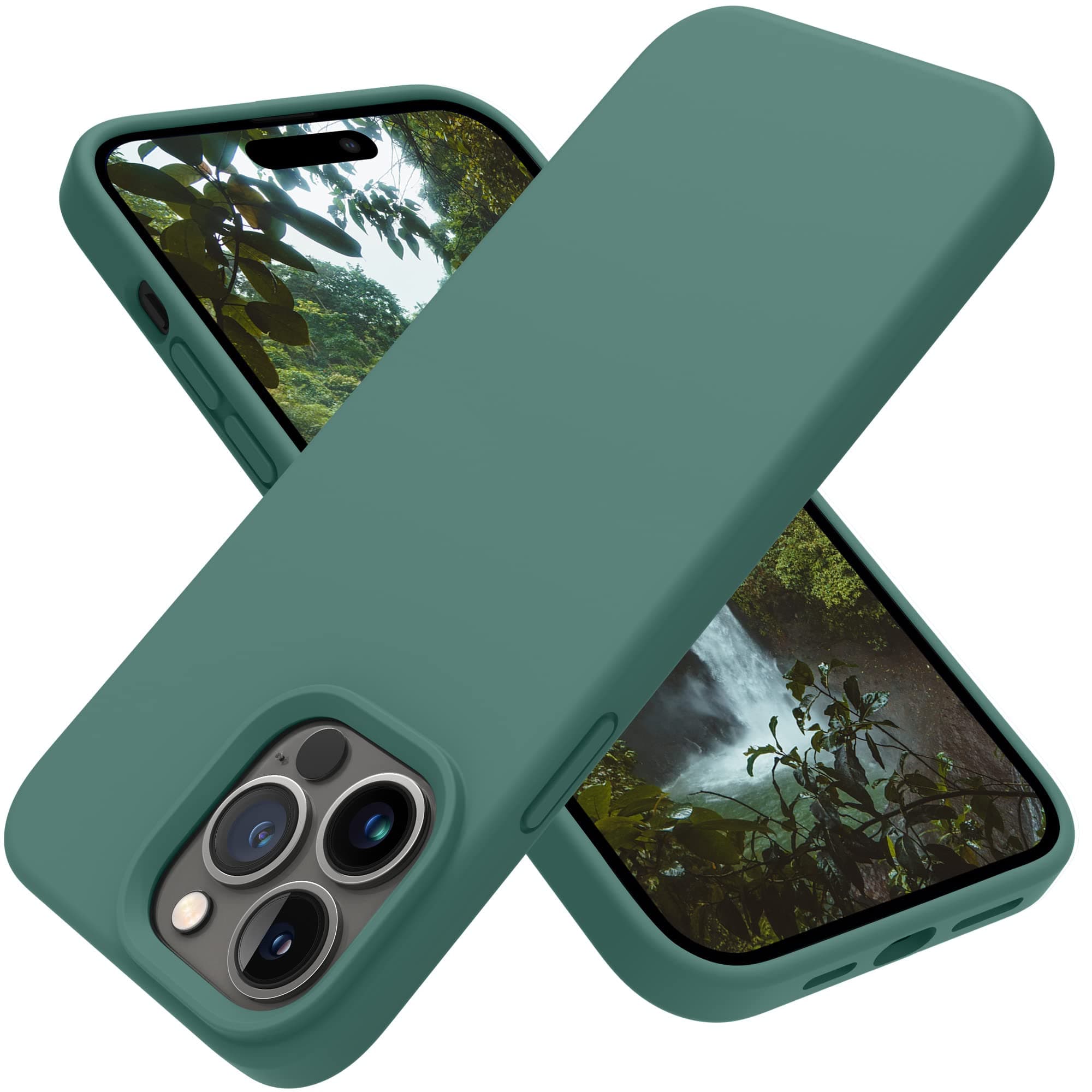 OTOFLY Designed for iPhone 14 Pro Max Phone Case, Silicone Shockproof Slim Thin Phone Case for iPhone 14 ProMax Case 6.7 inch (Pine Green)