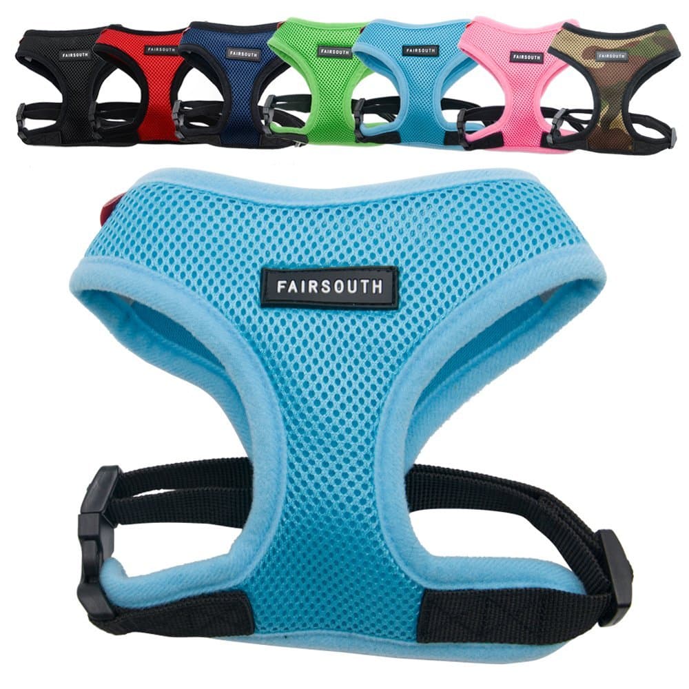 FAIRSOUTH Soft Air Mesh Harness for Dogs/Puppies