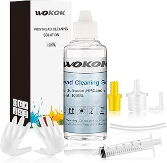 Printer Cleaning Kit | Printhead Cleaning Kit | for Inkjet Printers HP/Brother/Epson/Canon WF-7710 WF-3640 7620 8600 8610 8620 WF-2750 WF-2650 ET-2750 ET-2650 C88 Liquid Printers Nozzle（100ml）