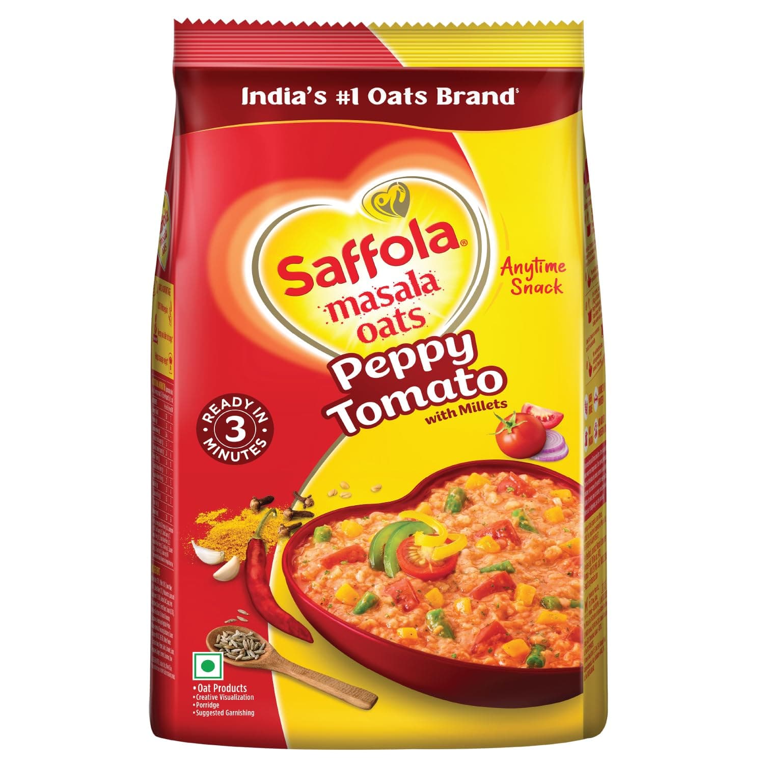 Masala Oats, Tasty Evening Snack, Healthy Snack, Peppy Tomato, 500G