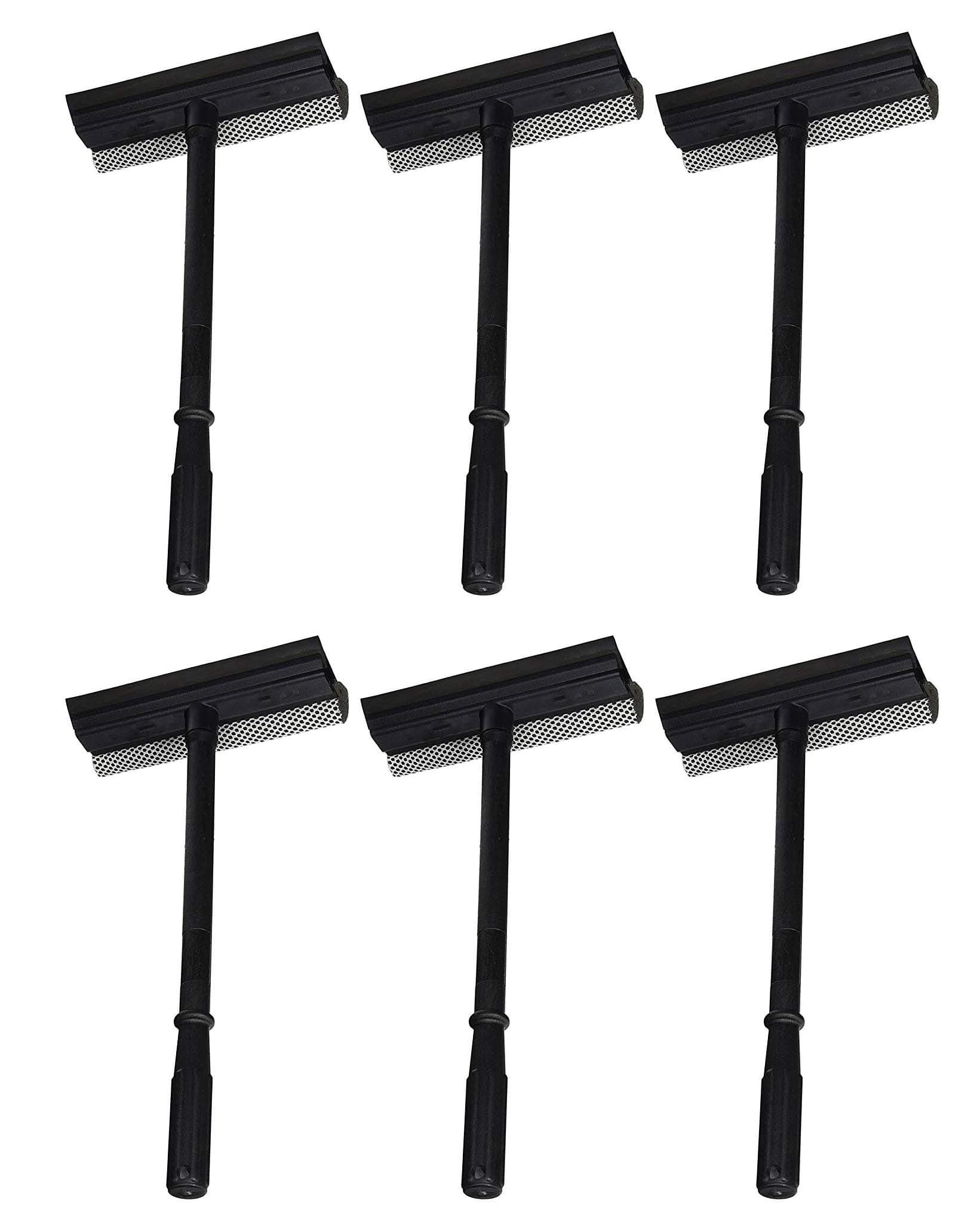 6 Pack of Black Duck Brand Window and Windshield Cleaning Sponge and Rubber Squeegee (Set of 6)