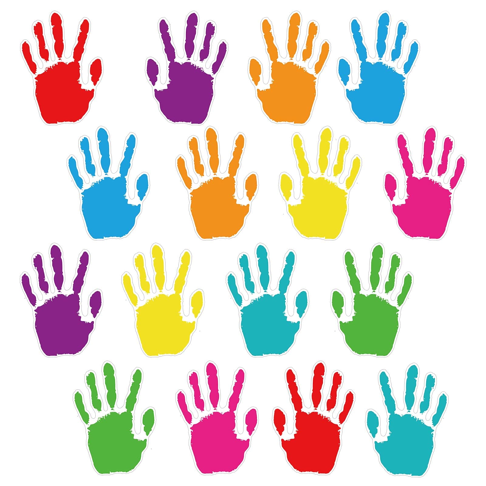 Zonon 48 Pieces Colorful Helping Hands Bulletin Board Cutouts Hand Accents Paper Cutouts for Classroom Decoration Bulletin Boards Crafts Teacher Student Back to School 5.5 x 3.9 Inch