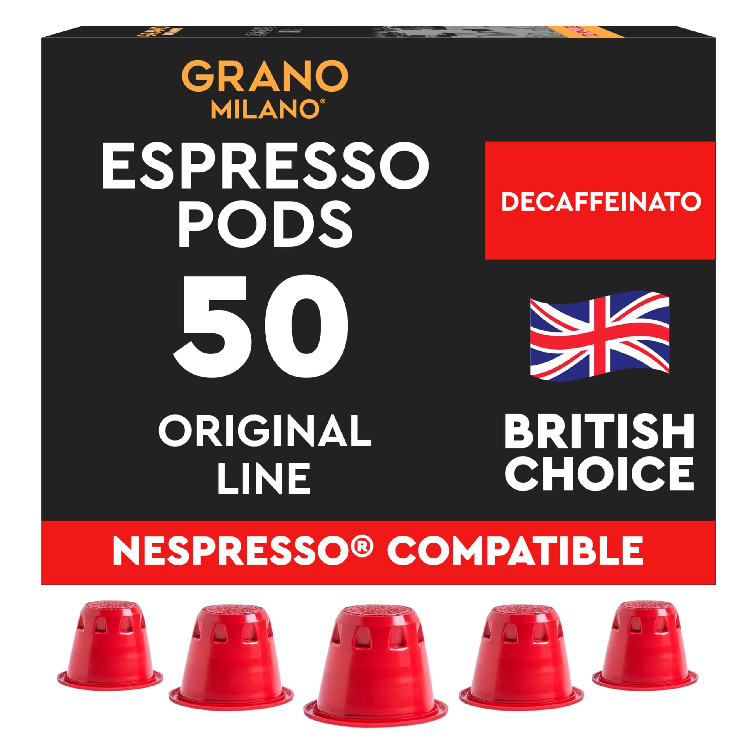 Ristretto Decaffeinato Coffee Capsules - 50 Pods Compatible with Nespresso Original line, Medium Roast - Intensity 10/12, Espresso Coffee Capsules Made in Italy
