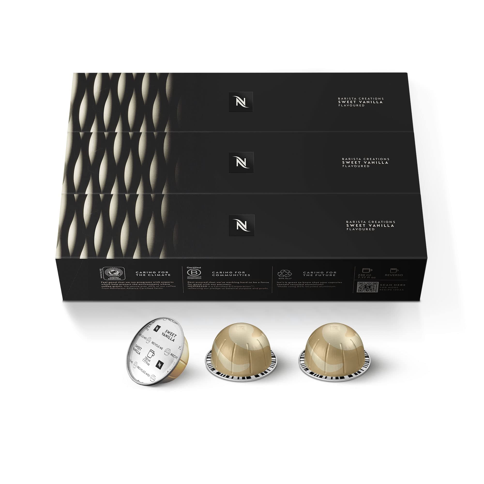 Nespresso Capsules Vertuo, Barista Flavored Pack (Sweet Vanilla)