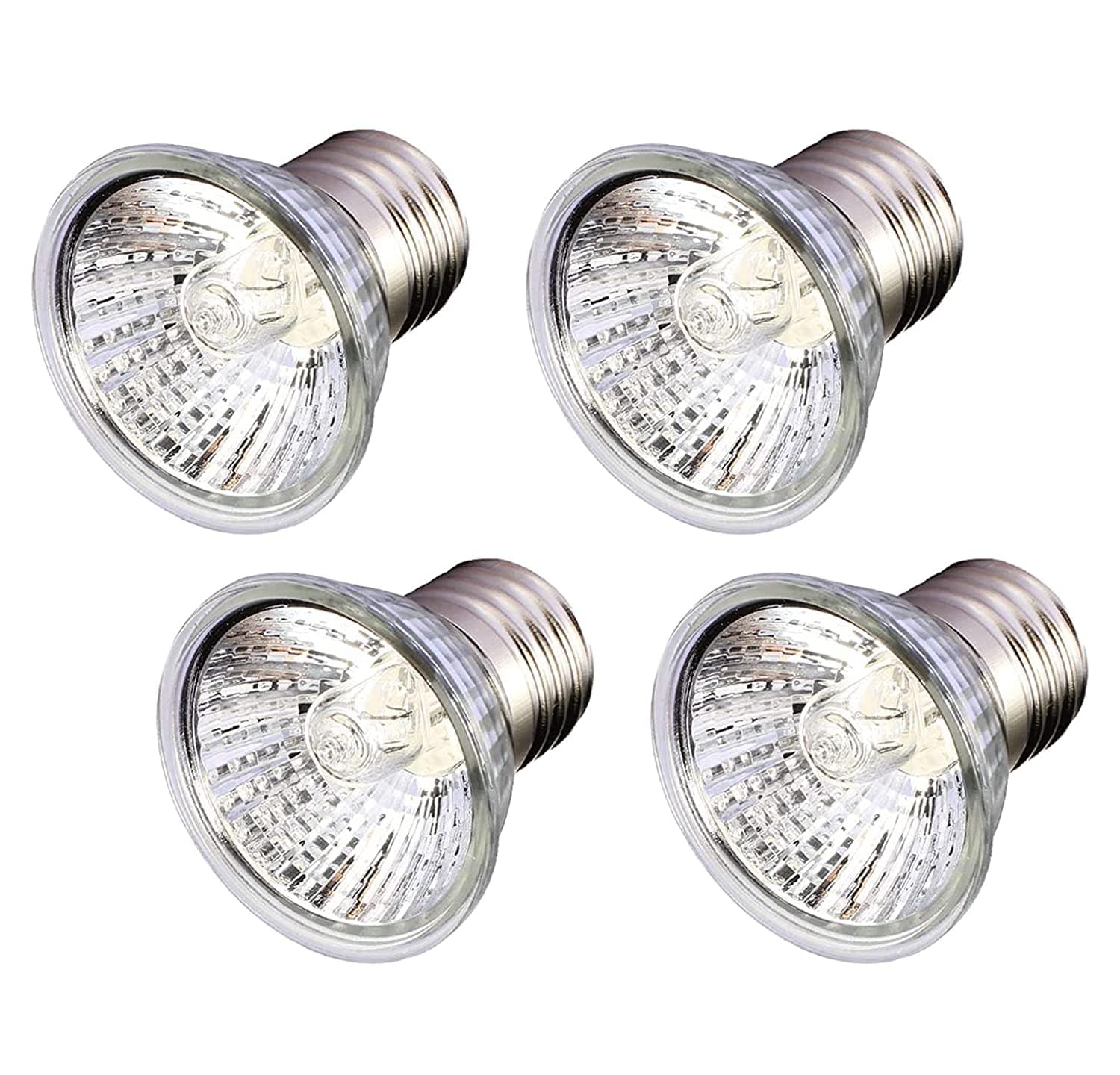 50W Reptile Heating Bulb - UVA UVB 3.0 Full Spectrum Sum Lamp Sunbathe Heat Light for Lizard Turtle Snakes Aquarium Aquatic Reptile and Amphibian (E27,4-Pack)