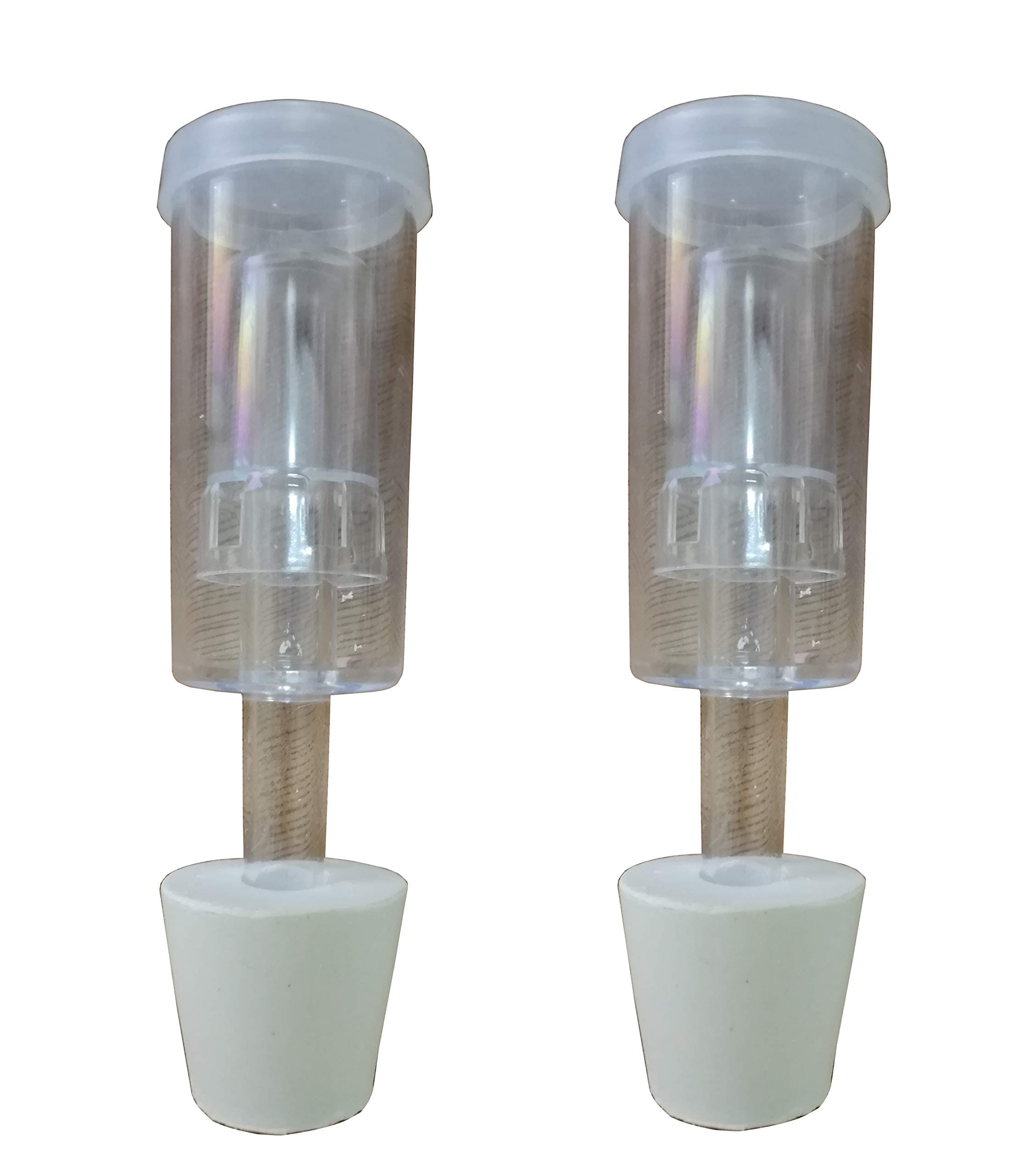 2 Piece Simple Airlock Homebrew Air Lock With Cap include #6 Rubber Stopper Beer Fermentation Wine Making Twin Bubble Grommet Airlocks
