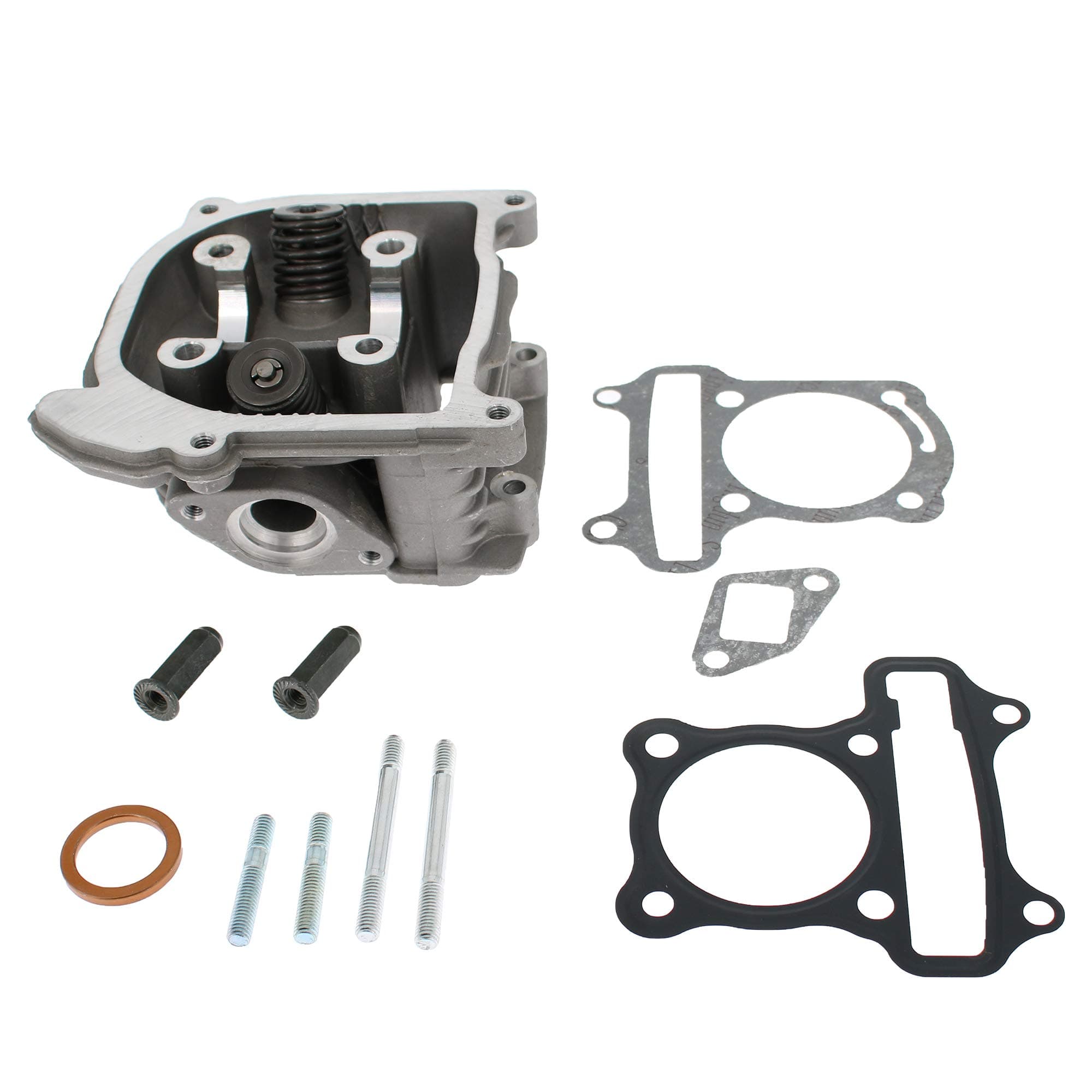 Glixal ATGT-12Z GY6 49cc 50cc to 100cc Scooter Engine 50mm Cylinder Head Assy with Valves Set for 139QMB 139QMA Chinese Moped ATV Go Kart Quad (Non EGR Type, 69mm Valves)