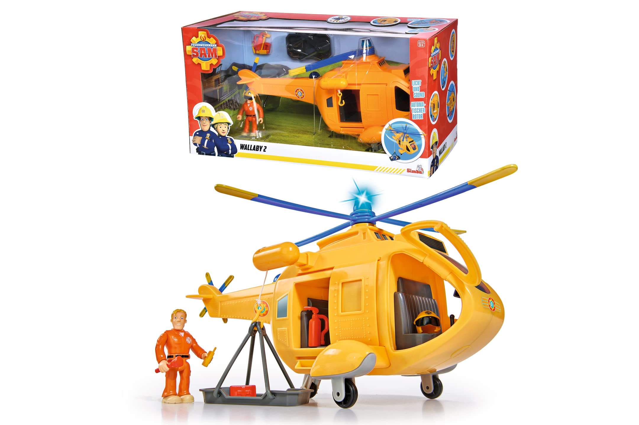 Simba FIREMAN SAM WALLABY 2 DELUXE with lights and sounds, playset for kids