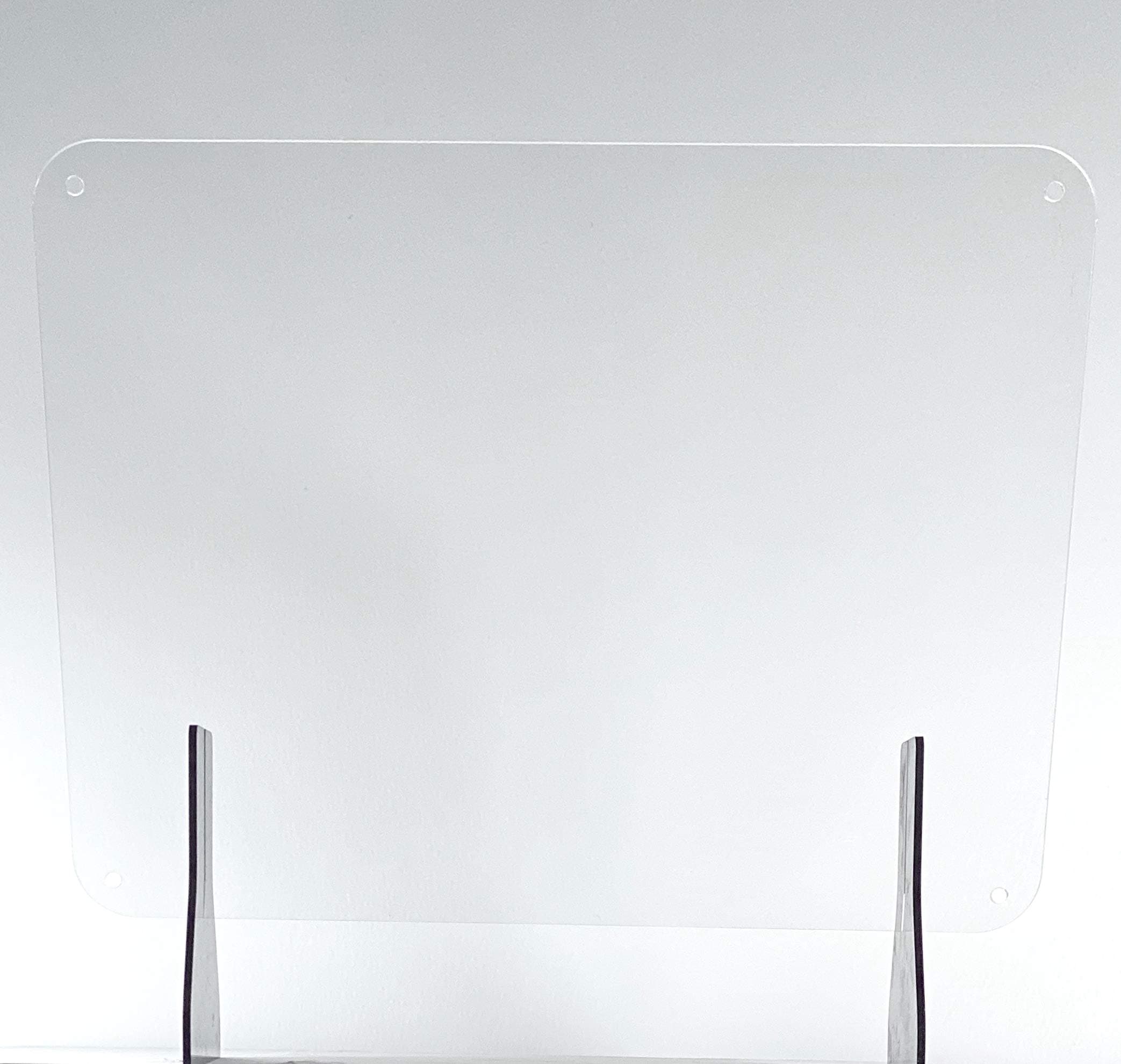 Clear Acrylic 24 x 18 Sneeze Guard 1/4 Plexiglass Cashier Clerk Protection Shield Desktop Counter or Hanging