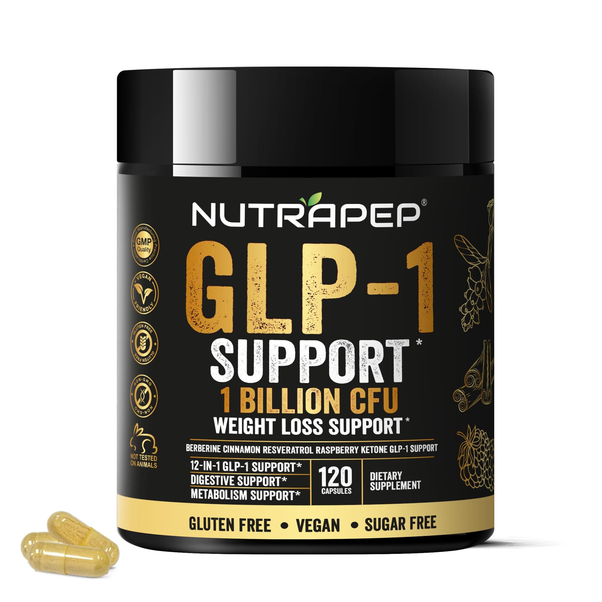 GLP-1 Support Probiotic Weight Loss Supplement - Glp1 Support with Berberine for Fat Burn