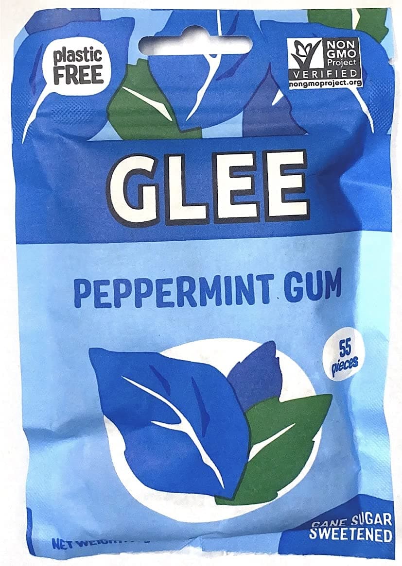 Glee Gum Natural Vegan Chewing Gum 55 PC (Peppermint Pack of 1)