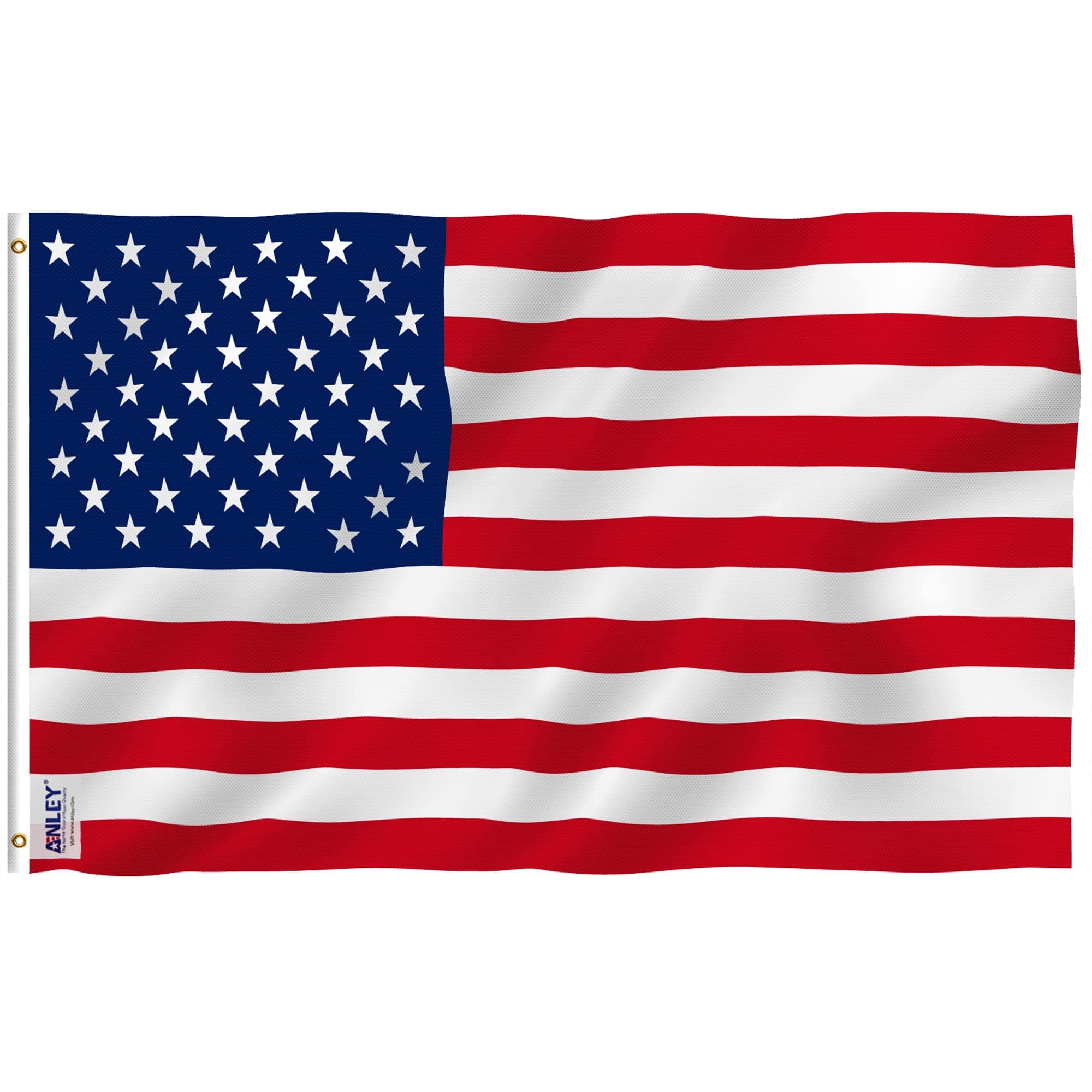ANLEY Fly Breeze American US Flag 4x6 Foot Polyester - Vivid Color and UV Fade Resistant - Canvas Header and Brass Grommets- USA Banner Flags 4 X 6 Ft