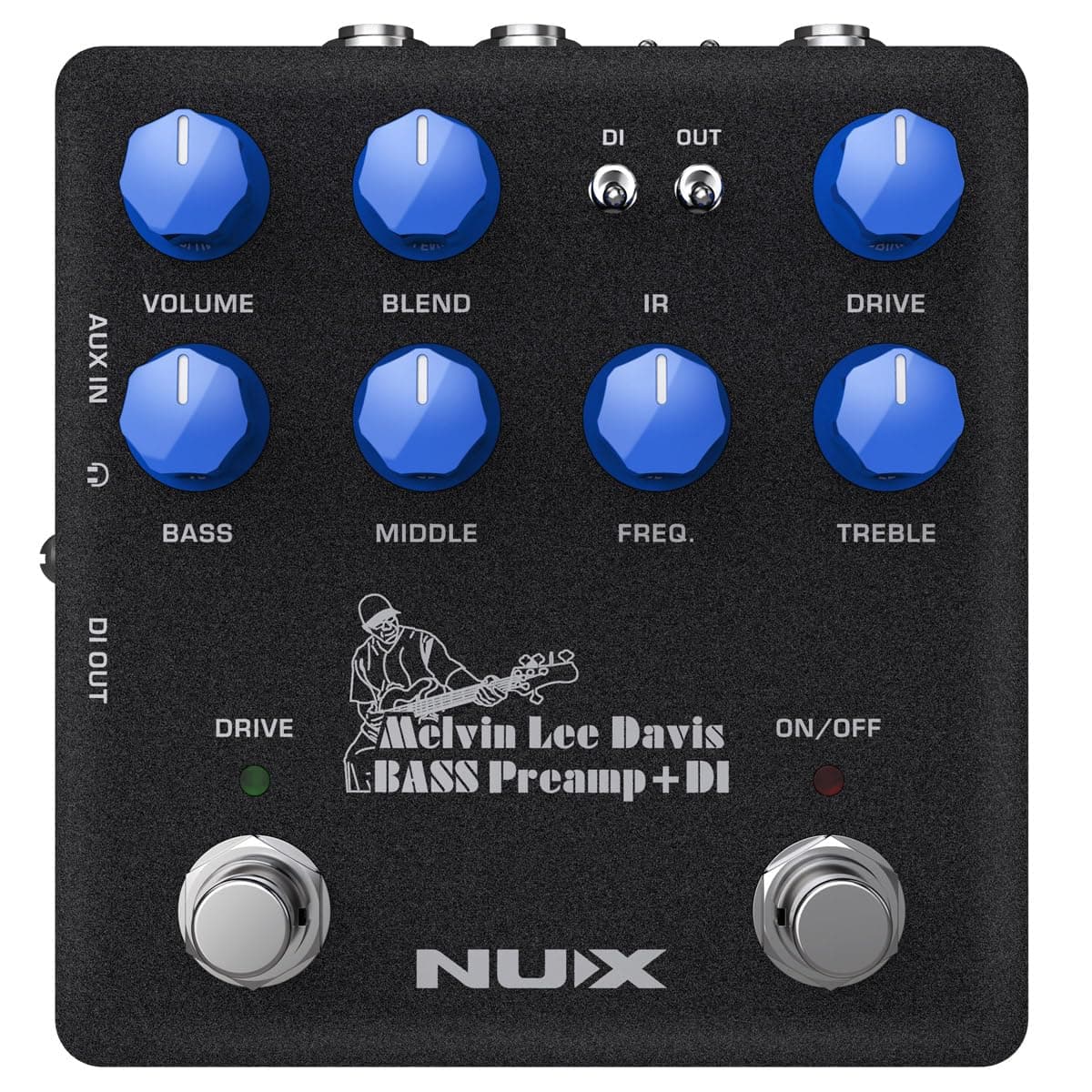 NUX Melvin Lee Davis NBP-5 Dual Switch Bass Pedal Bass Preamp,DI box,Impulse Response (IR) Loader,Audio Interface in one