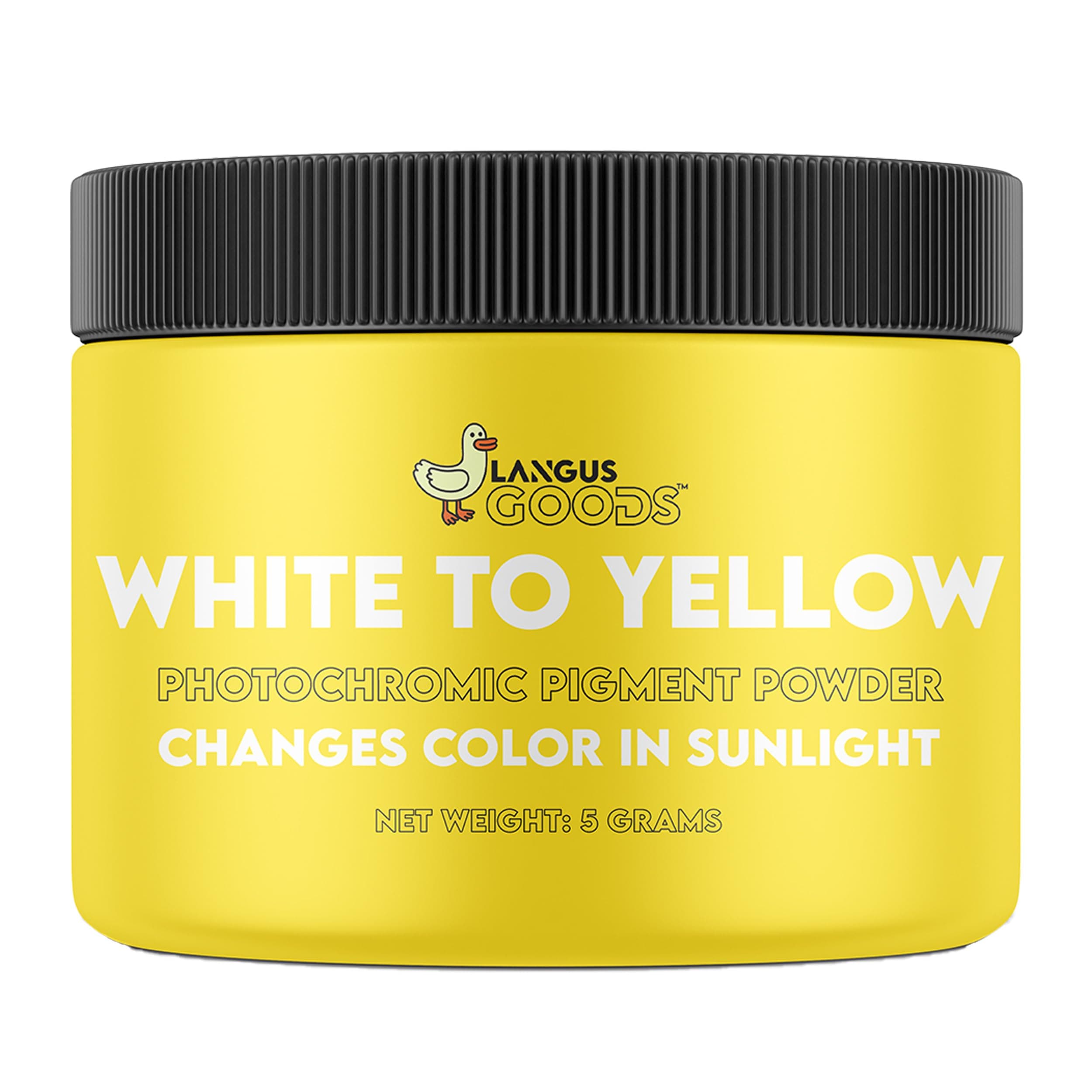 Color Changing Photochromic Pigment Powder - Changes Color in Sunlight & Changes Back When Sunlight is Blocked - 5 Grams (White to Yellow)