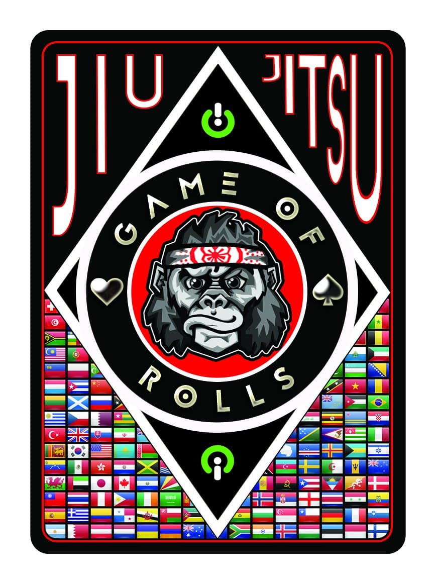 Game of Rolls - Brazilian Jiu Jitsu (BJJ) Grappling Game and Training aid + Traditional Deck of Playing Cards (2 in 1) Adults and Kids, Perfect as a BJJ Gift.