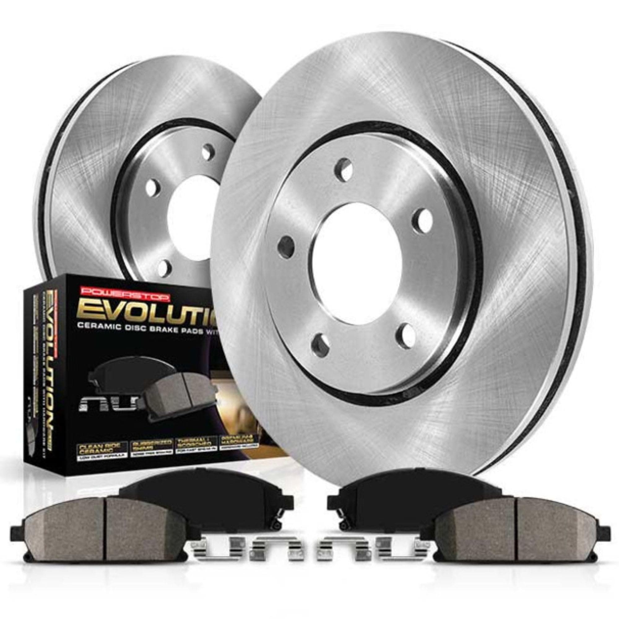 Power Stop KOE3053 Front OE Replacement Brake Rotors Kit with Ceramic Brake Pads Autospecialty For Lexus ES300h ES350 Toyota Avalon Camry