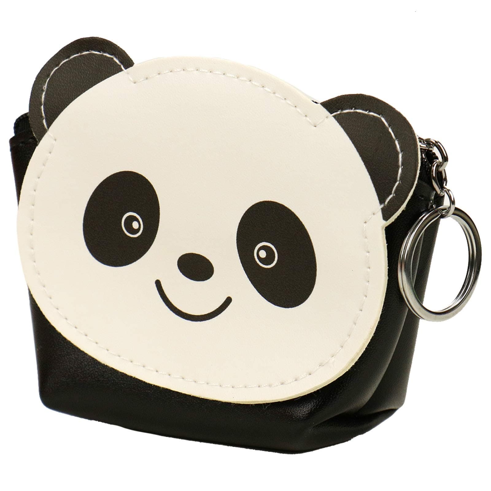 WSSROGY 2 Pcs Cute Panda Coin PU Change Purse Small Bag Coin Pouch with Zipper for Women Girls