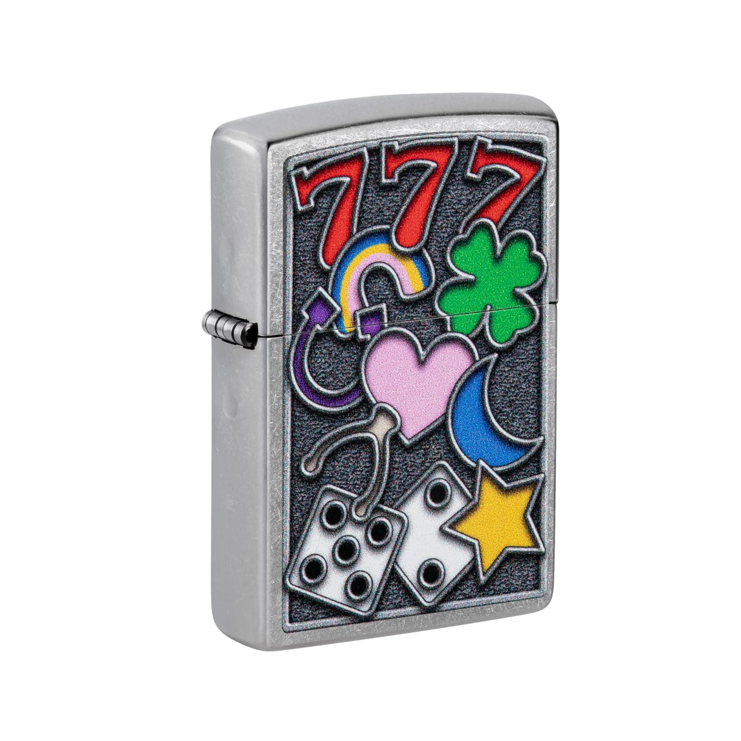Zippo Unisex-Adult Clover Lighters, All Luck Street Chrome