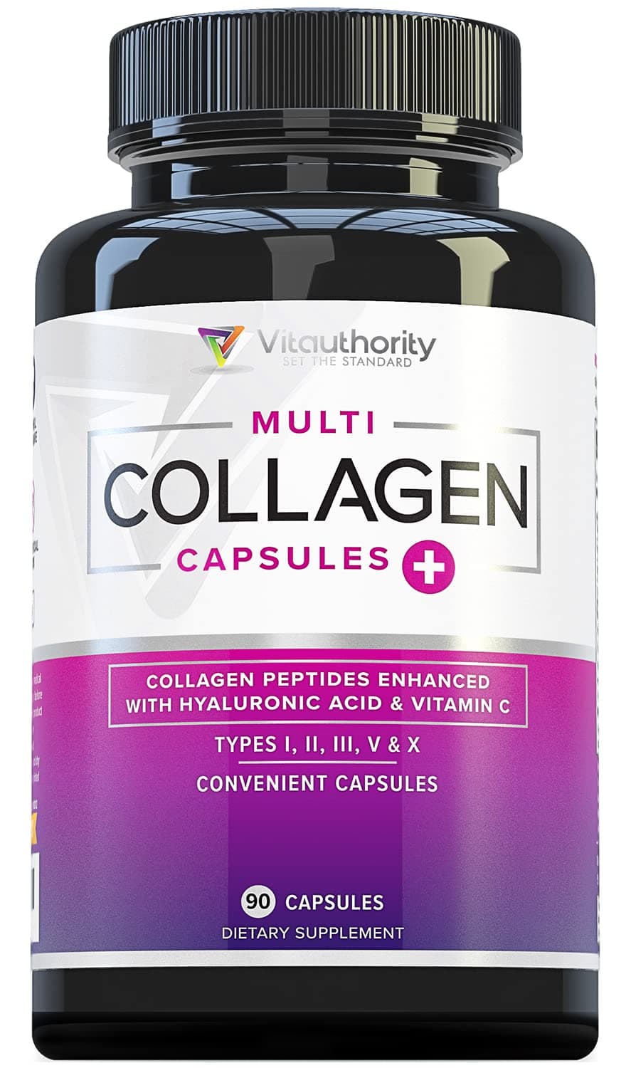 Multi Collagen Pills for Women and Men High Absorption Hydrolyzed Collagen Peptides Capsules for Hair Skin and Nails with Types I II III V X Hyaluronic Acid and Vitamin C - 30 Servings