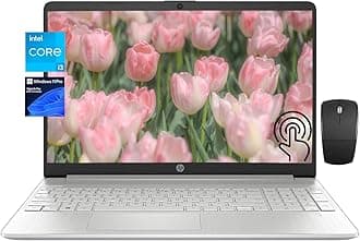 HP 15.6 Touchscreen Laptop Computer - Windows 11 Pro, HD 250 nits LED Display, 6-Core Intel i3-1215U Processor, 16GB RAM, 512GB SSD, Intel UHD Graphics, Wi-Fi 6, HDMI, Type USB-A&C, Long Battery Life