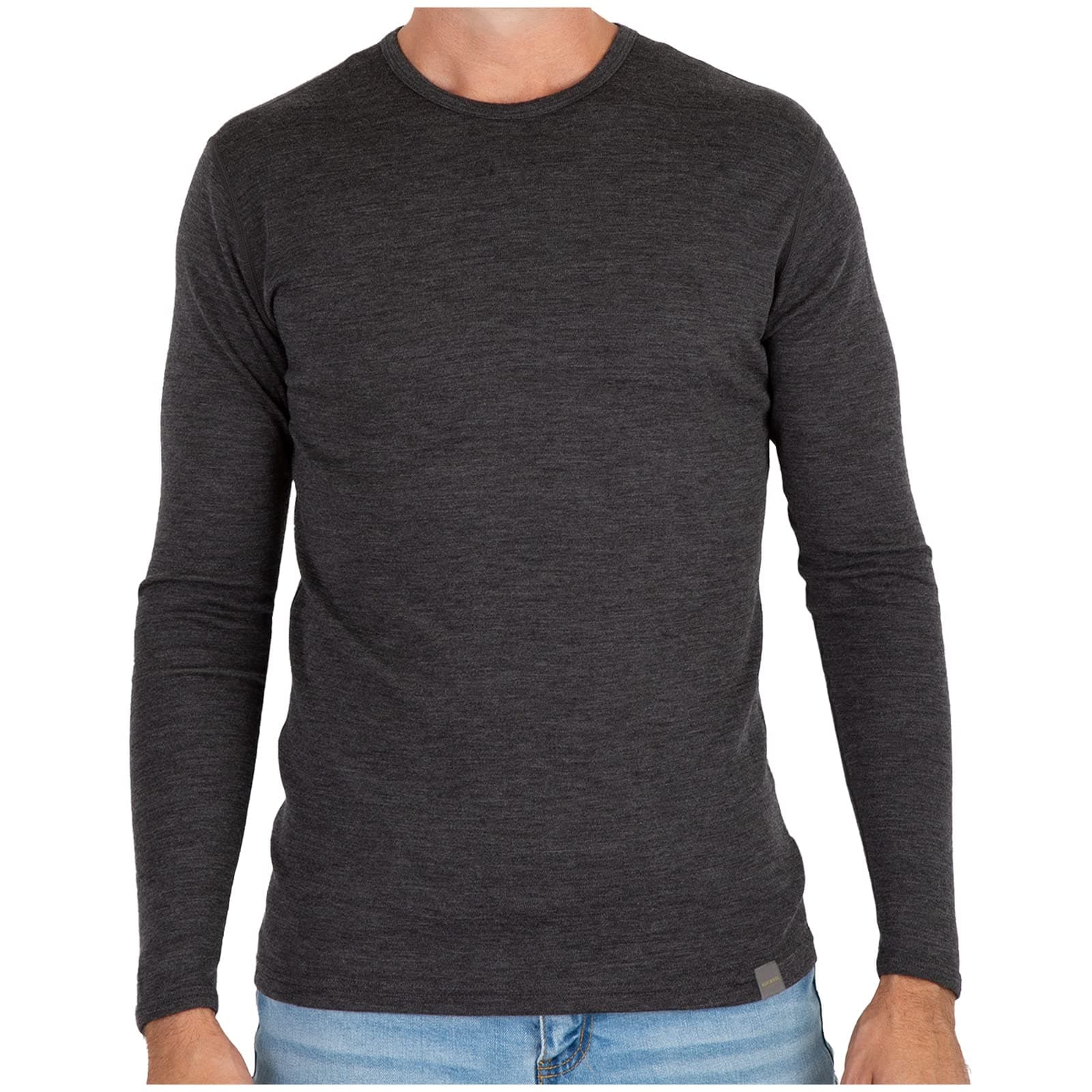 Meriwool Men's Merino Wool Midweight Base Layer Crew Neck Shirt - Choose Your Size & Color