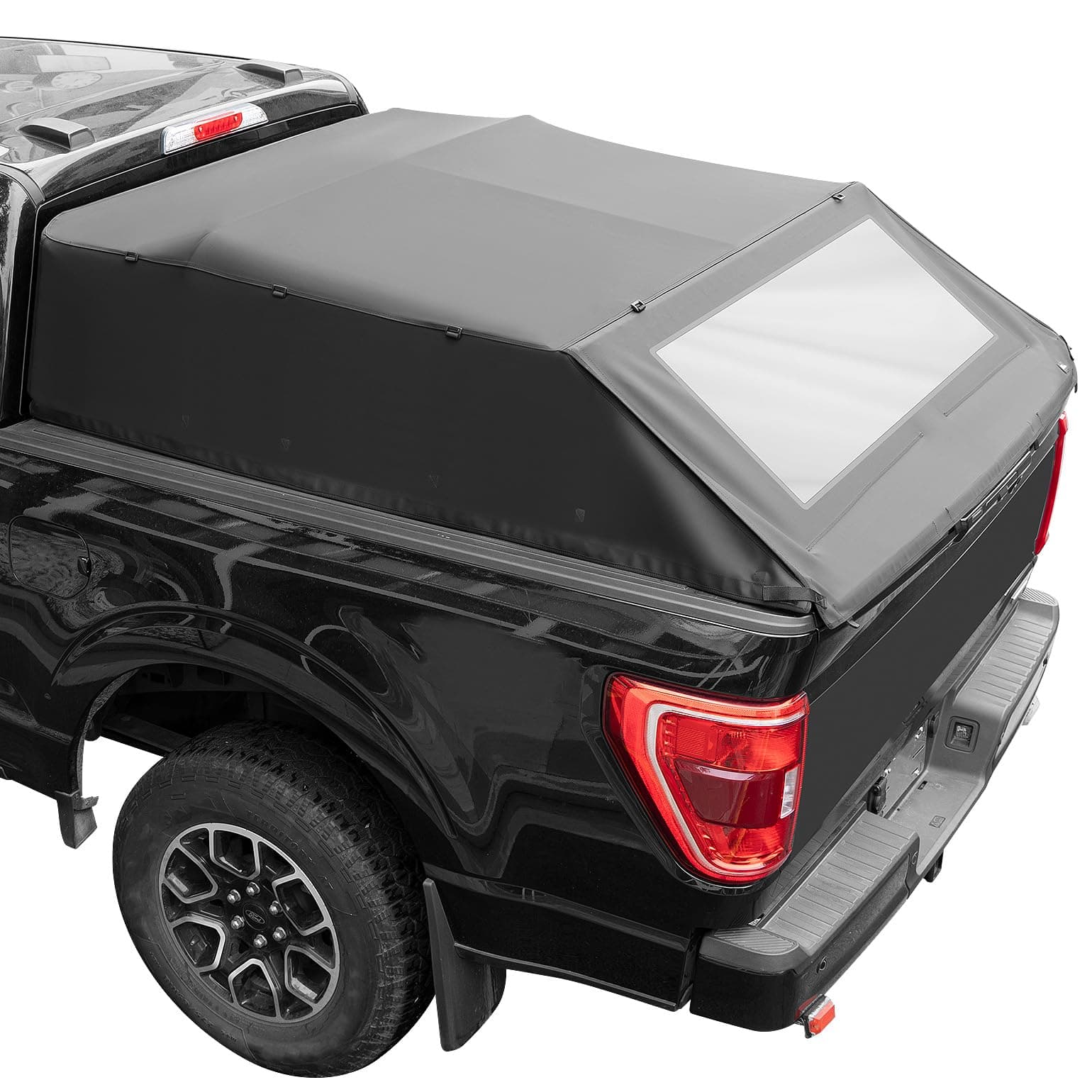 JOYTUTUS Truck Bed Soft Topper Compatible with Ford F150 2015-2025 with 5.5ft Bed, Foldable Camper Shell Truck Top