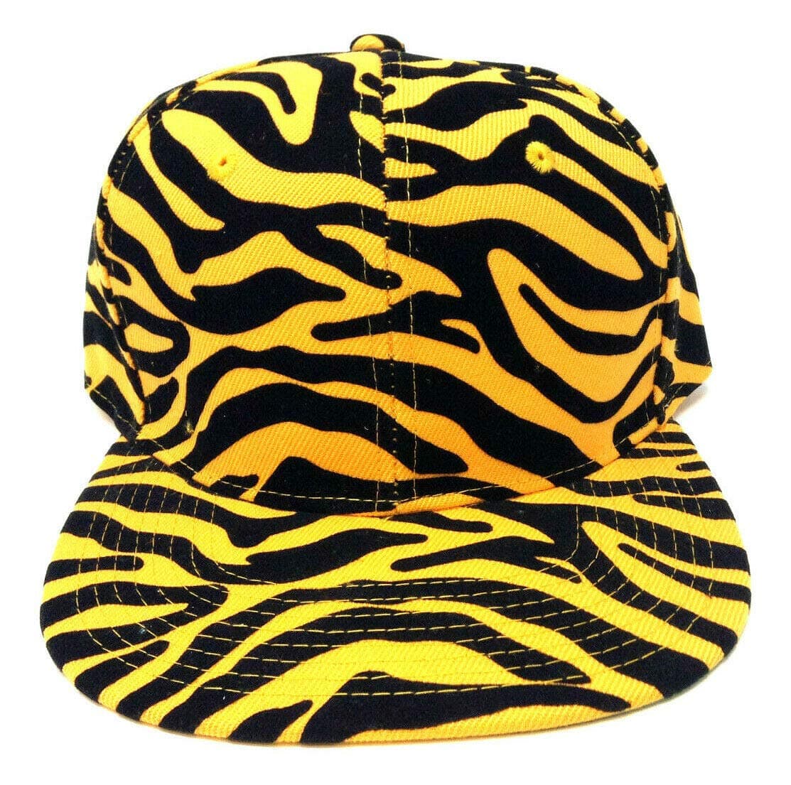 Orange & Black Striped Tiger Print Snapback