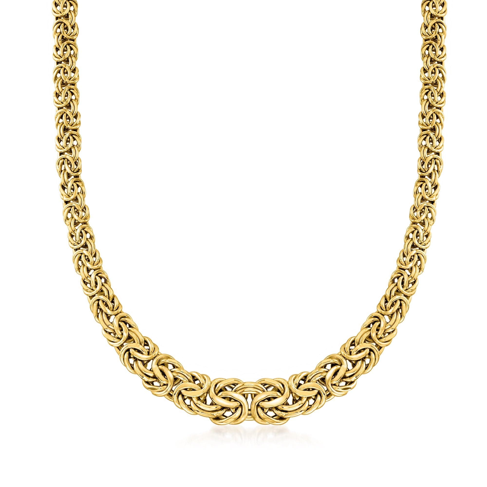 Ross-Simons 14kt Yellow Gold Graduated Byzantine Necklace