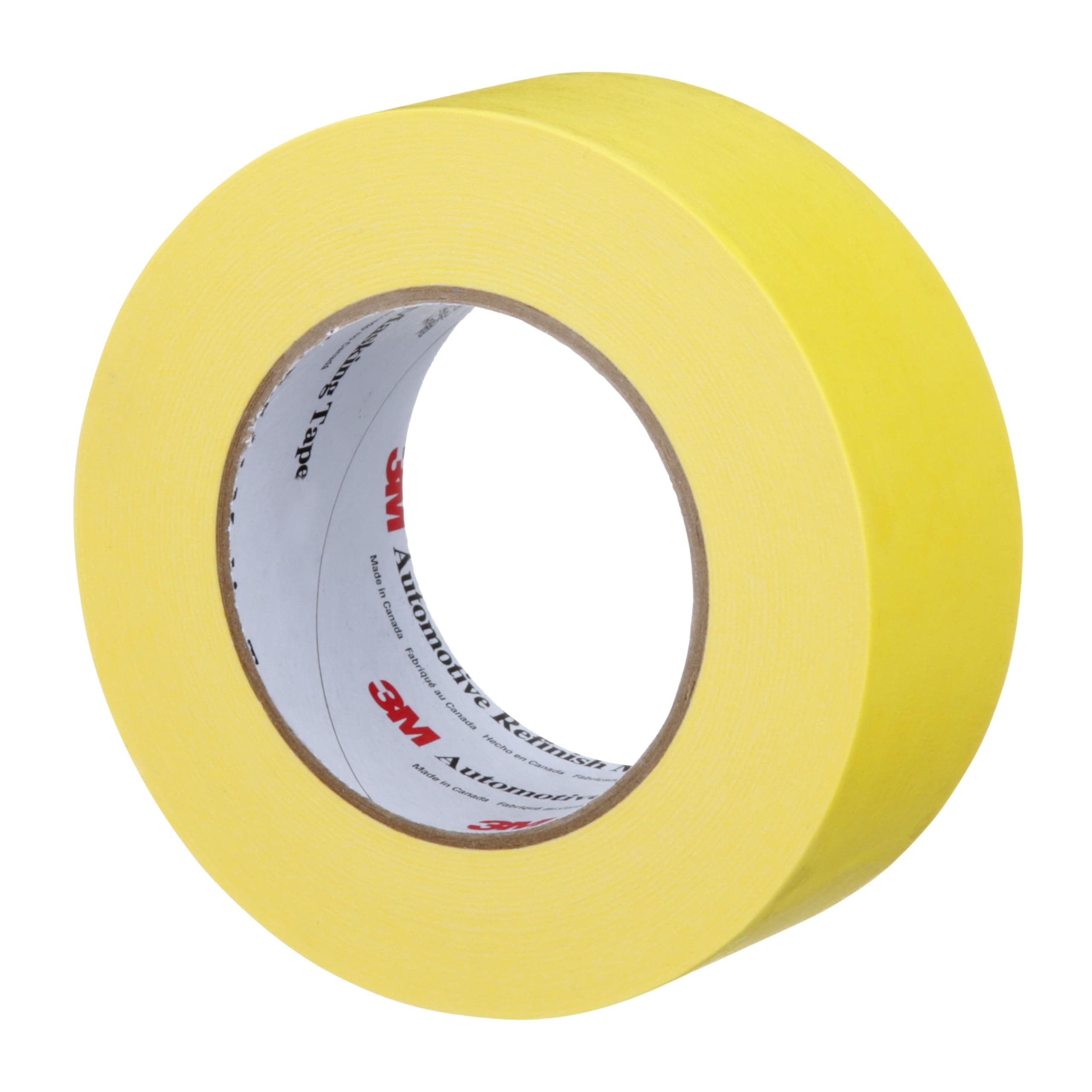 3M Automotive Refinish Masking Tape 388N, 06656, 48 mm x 55 m, Yellow, Crepe Backing, Moisture Resistant, Multi-Purpose, 1 Roll