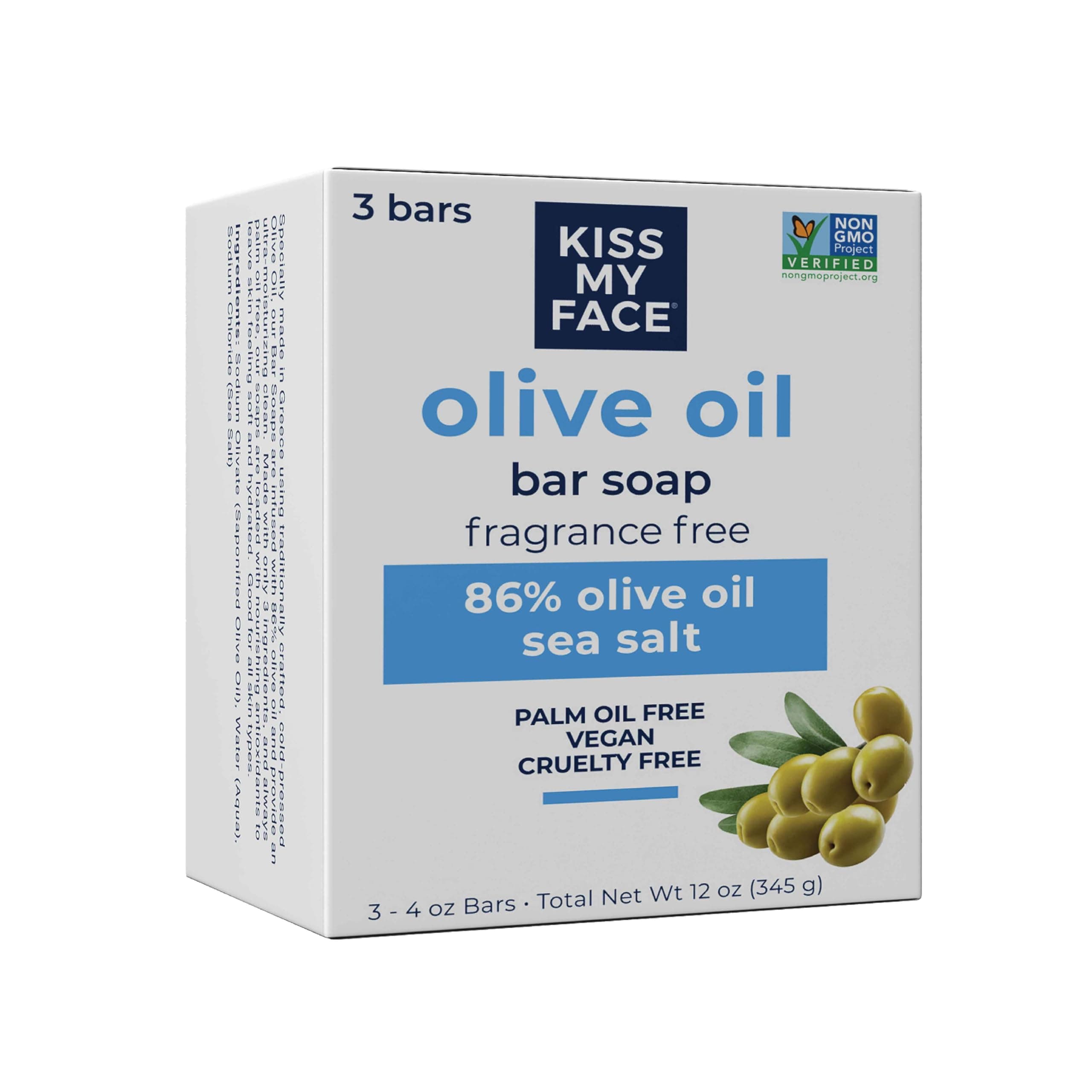 Naked Pure Olive Oil Moisturizing Bar Soap, 4ounce, 3 Count