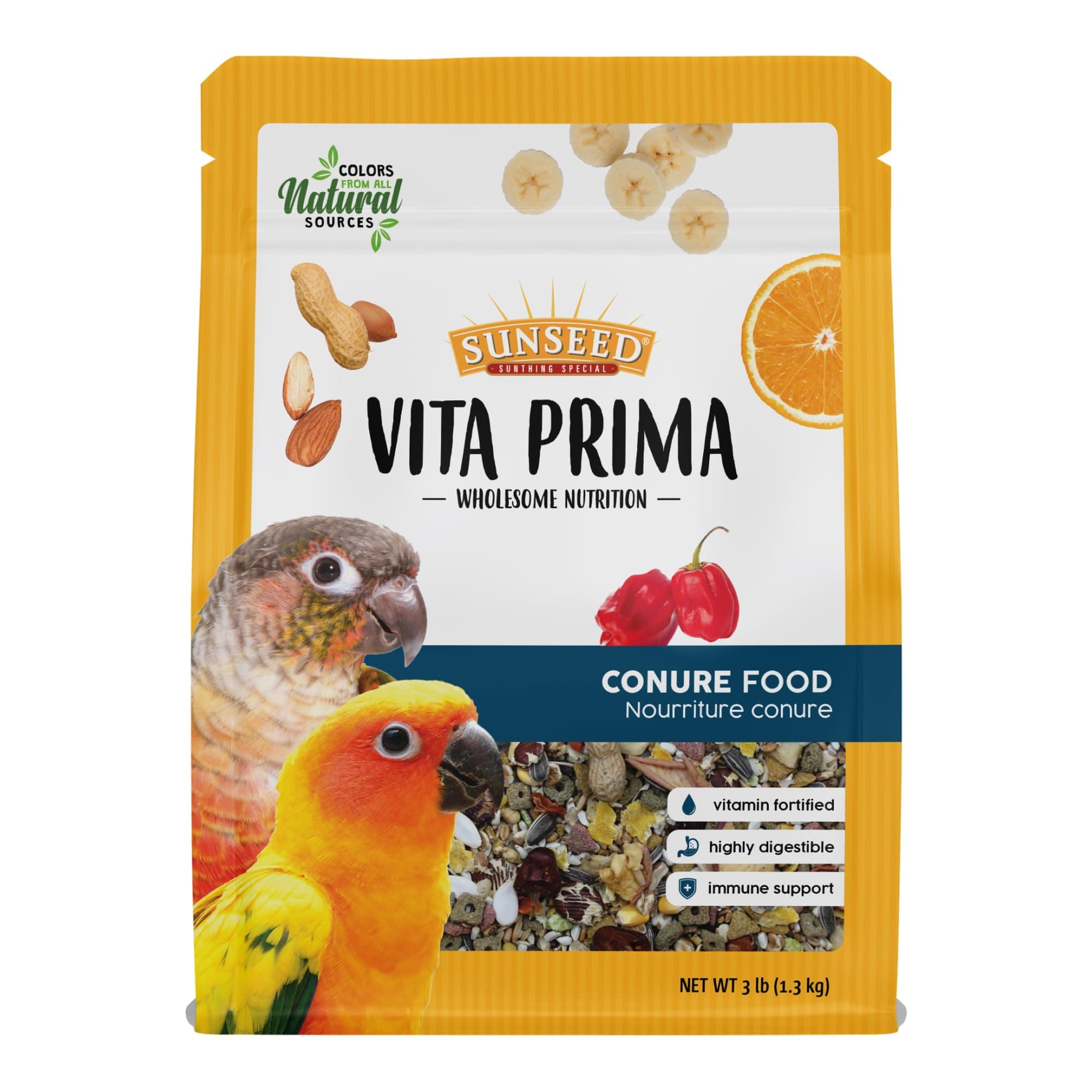 Sunseed Vita Prima Wholesome Nutrition Conure Food, 3 LBS