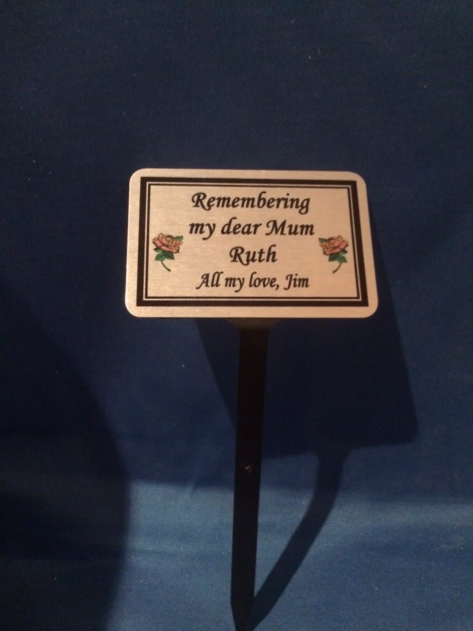 Personalised Marker Plaque/Spike Memorial Metal Card with Holder