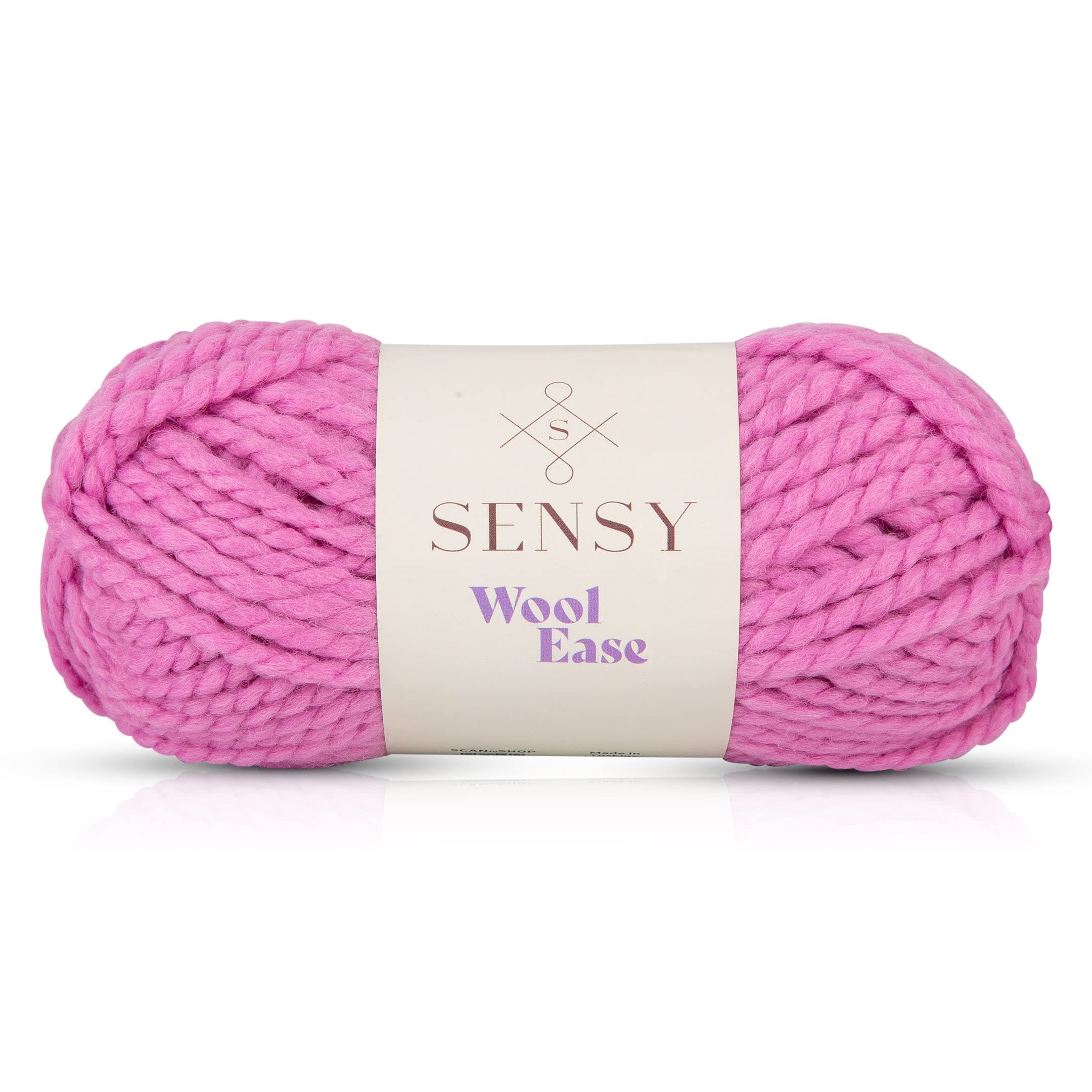 Sensy Wool Ease Yarn, 3.5 oz, 66 Yards, Gauge 6 Super Bulky (Pink)