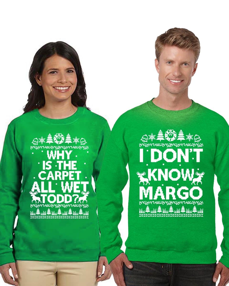 Raxo Margo Todd Sweatshirt Couples Todd and Margo Sweaters Christmas Vacation Margo and Todd Sweater
