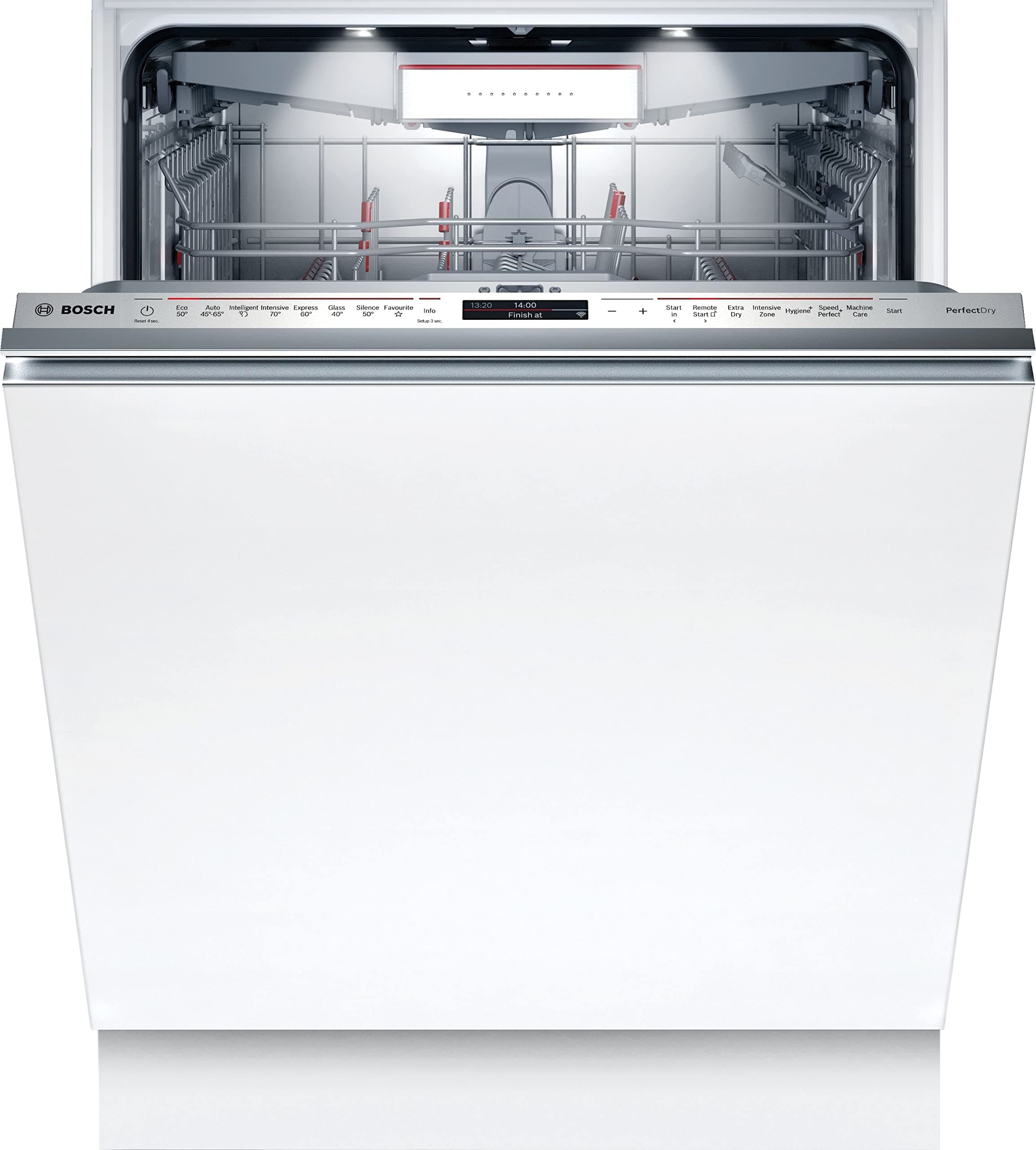 Bosch Series 8 SMD8YCX02G Integrated Standard Dishwasher - White Control Panel with Fixed Door Fixing Kit - B Rated