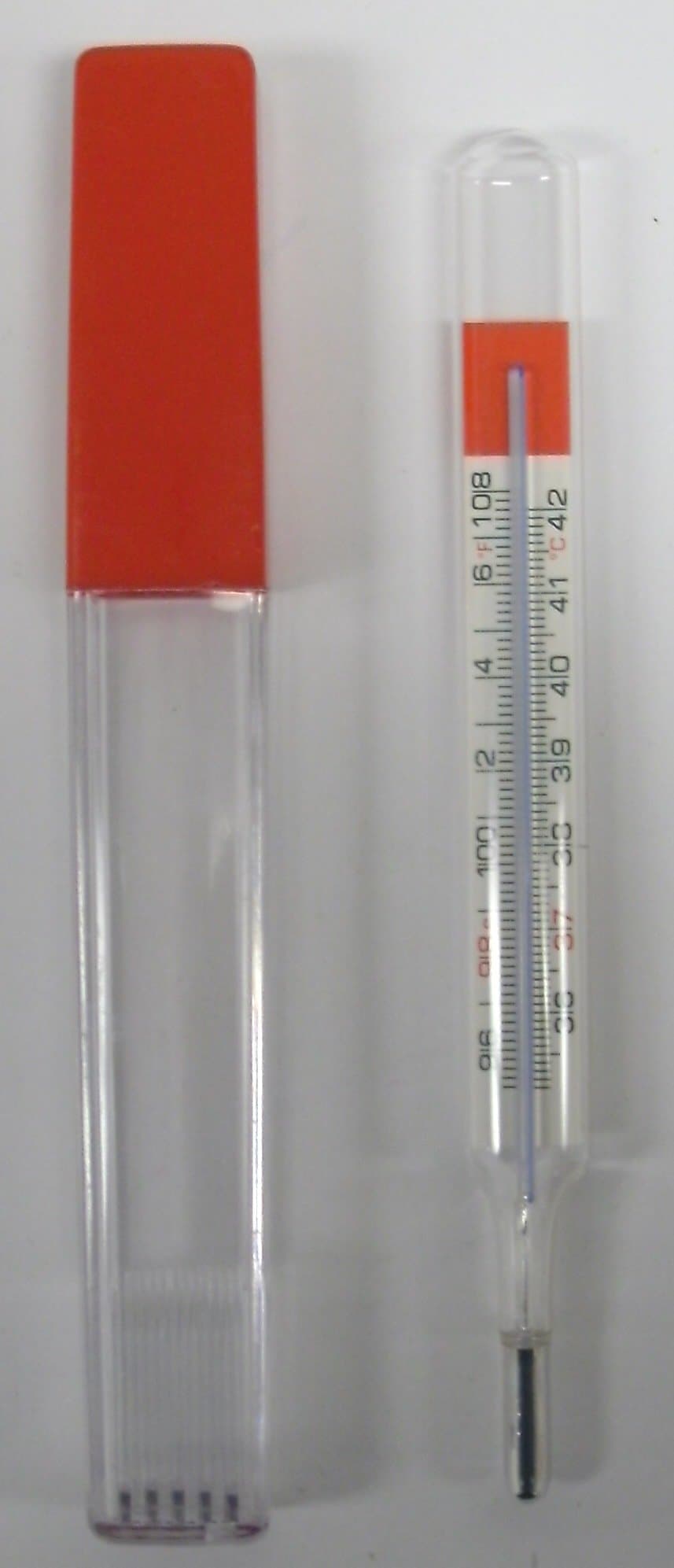 Mercury-Free, Glass, Rectal Thermometer C/F