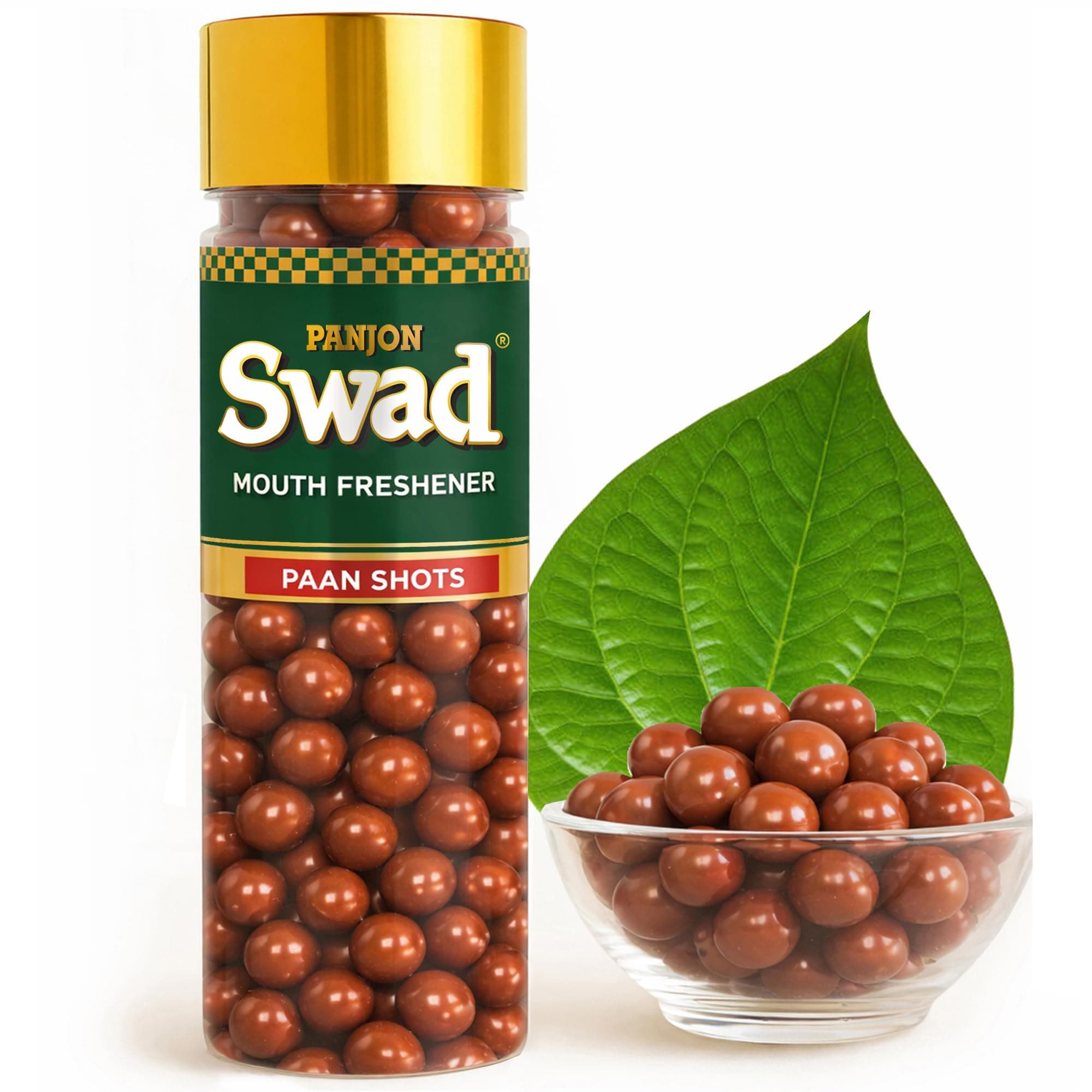 Paan Shots (Instant Pan Candy Mouthfreshener Mukhwas) Real Pan Toffee Balls, 1 Bottle, 150 Gram