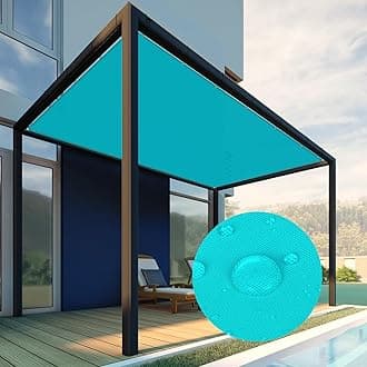 Patio Paradise 11' x 26' Waterproof Sun Shade Sail Rectangle Shade Cloth with Grommets, 260 GSM Patio Canopy Awning 95% UV Block for Backyard Deck Pergola Replacement Cover, Turquoise, Customized
