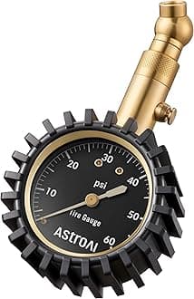AstroAI Tire Pressure Gauge 0-60 PSI, Large 2" Easy Read Glow Dial Tire Gauge, Certified ANSI B40.1 Accurate, Compatible for Bicycle, Car, SUV, Truck & Motorcycle