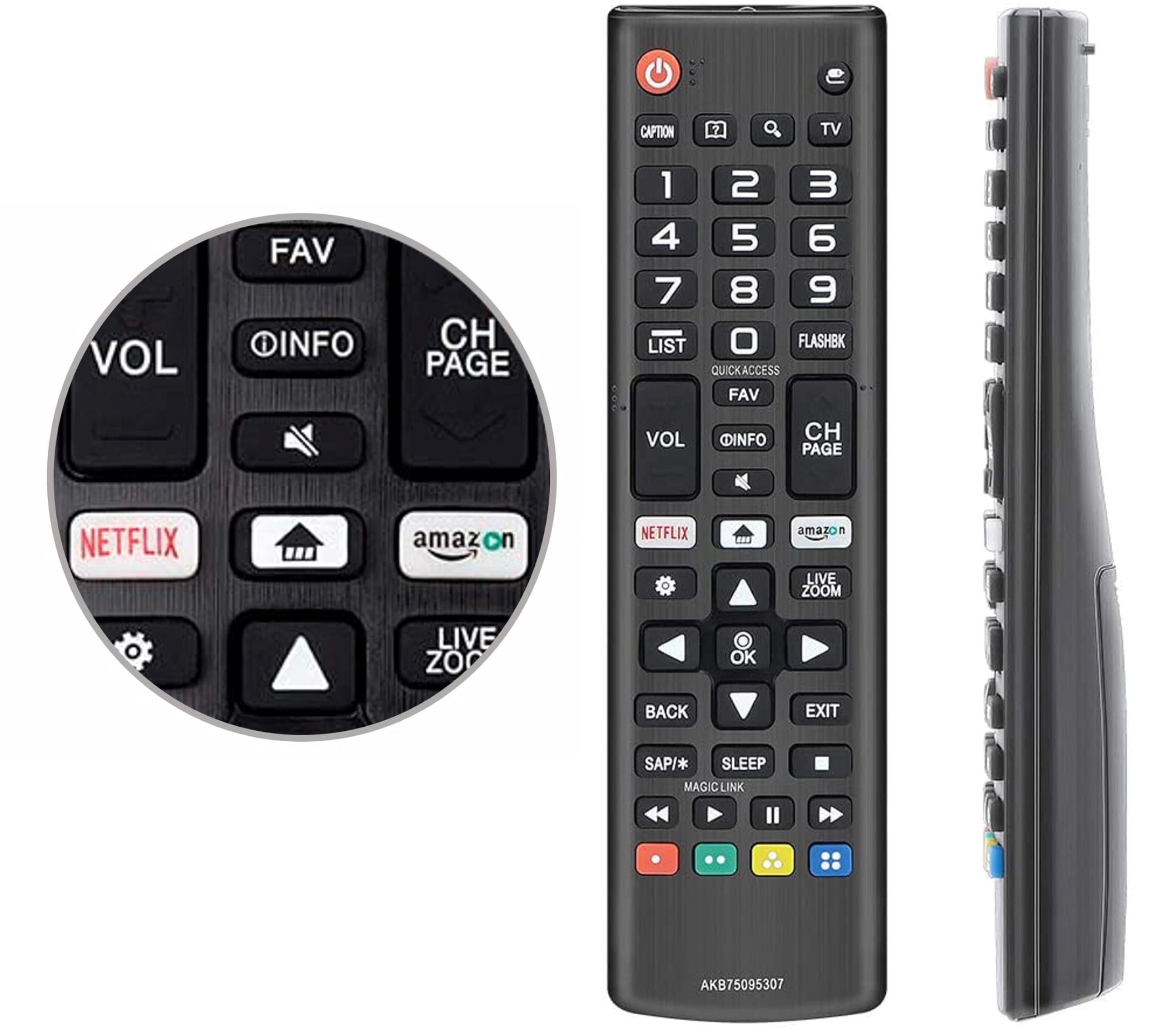 Universal Remote Control AKB75095307 for LG-TV-Remote, Compatible with LG UHD OLED 4K 8K Smart TVs